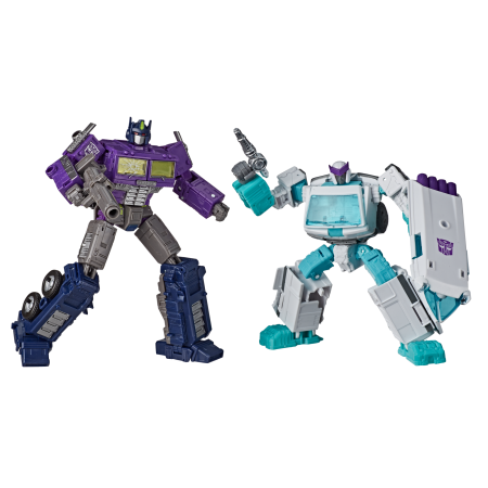 Hasbro Pulse Transformers Generations Selects Deluxe WFC-GS17 Shattered Glass Ratchet and Optimus Prime Figure